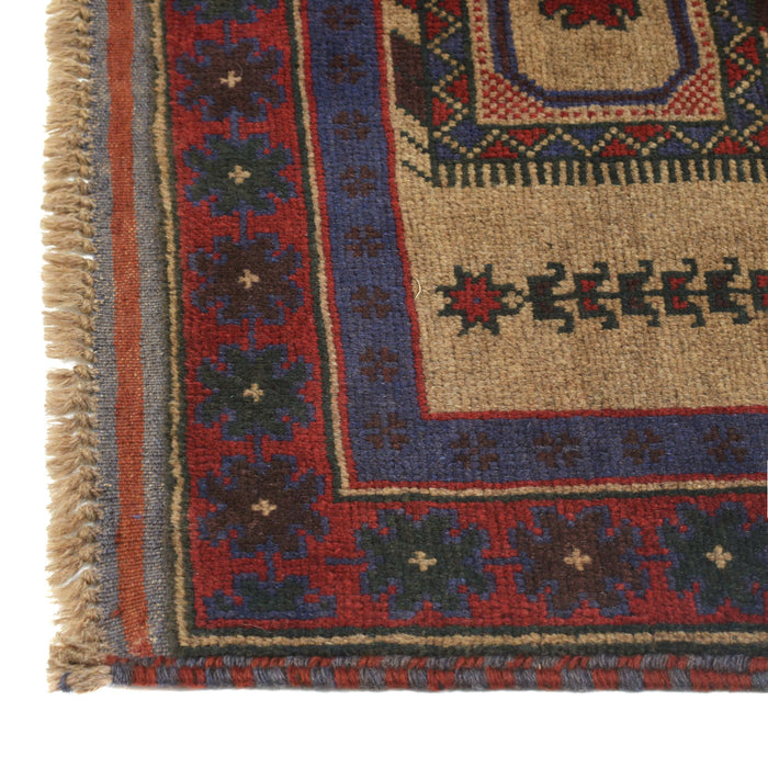 Classic Afghan Handwoven Prayer Mat 4.4x2.8 ft