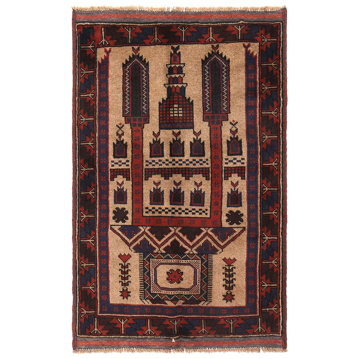 Nomad Handcrafted Afghan Prayer Mat 4.2x2.8 ft