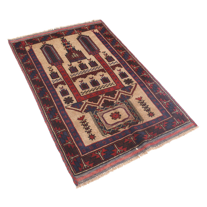 Nomad Handcrafted Afghan Prayer Mat 4.2x2.8 ft