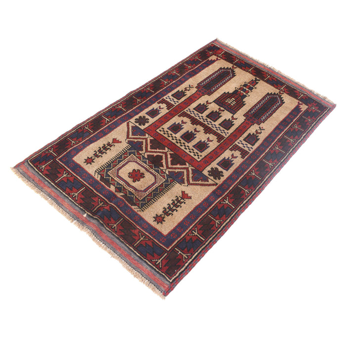 Nomad Handcrafted Afghan Prayer Mat 4.2x2.8 ft