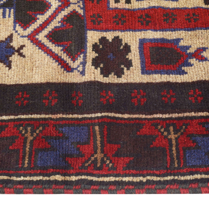 Afghan Prayer Rug Artisan Weave 4.5x2.7 ft