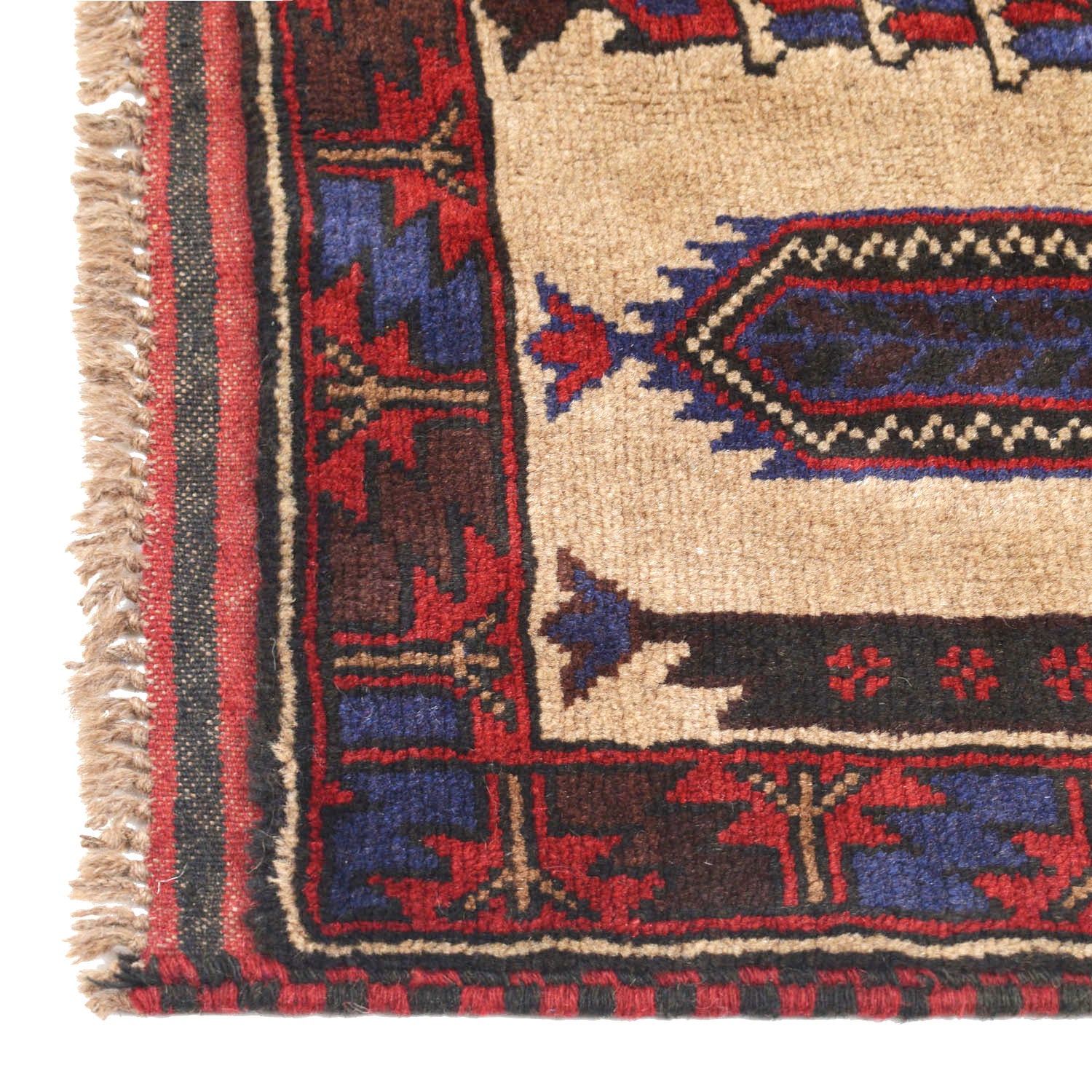 Afghan Prayer Rug Artisan Weave 4.5x2.7 ft