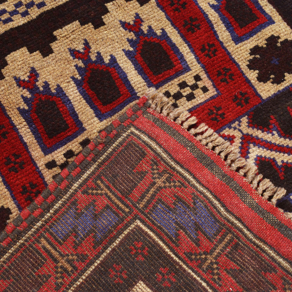 Afghan Prayer Rug Artisan Weave 4.5x2.7 ft