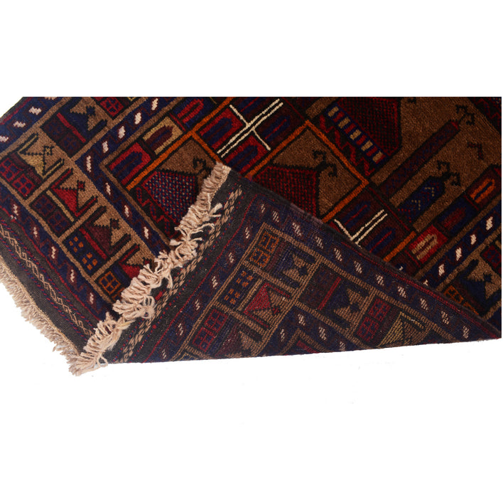 Wool Afghan Prayer Mat Craft 4.3x2.3 ft