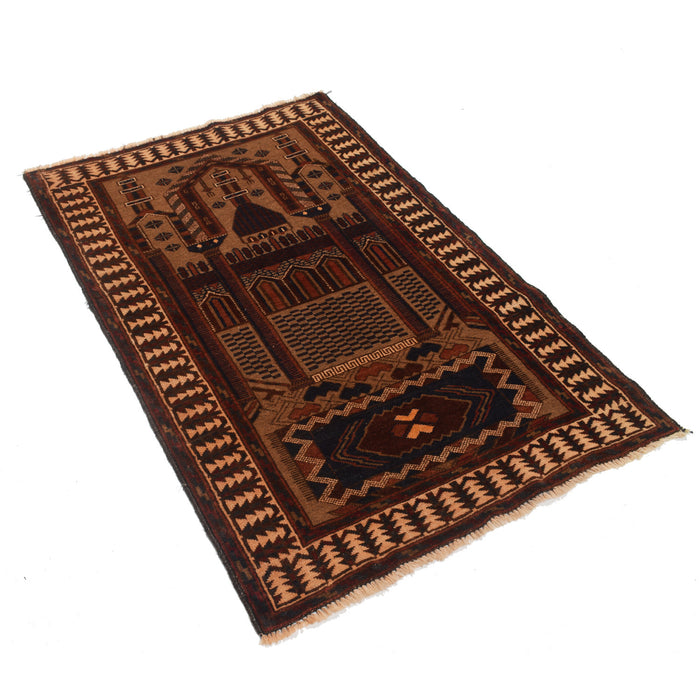 Afghan Islamic Prayer Mat Handmade 4.3x2.8 ft