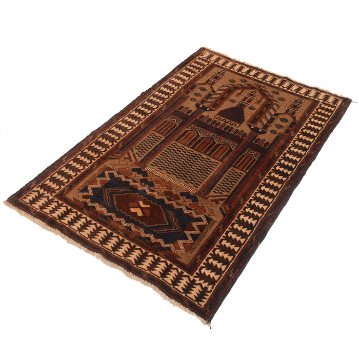 Afghan Islamic Prayer Mat Handmade 4.3x2.8 ft