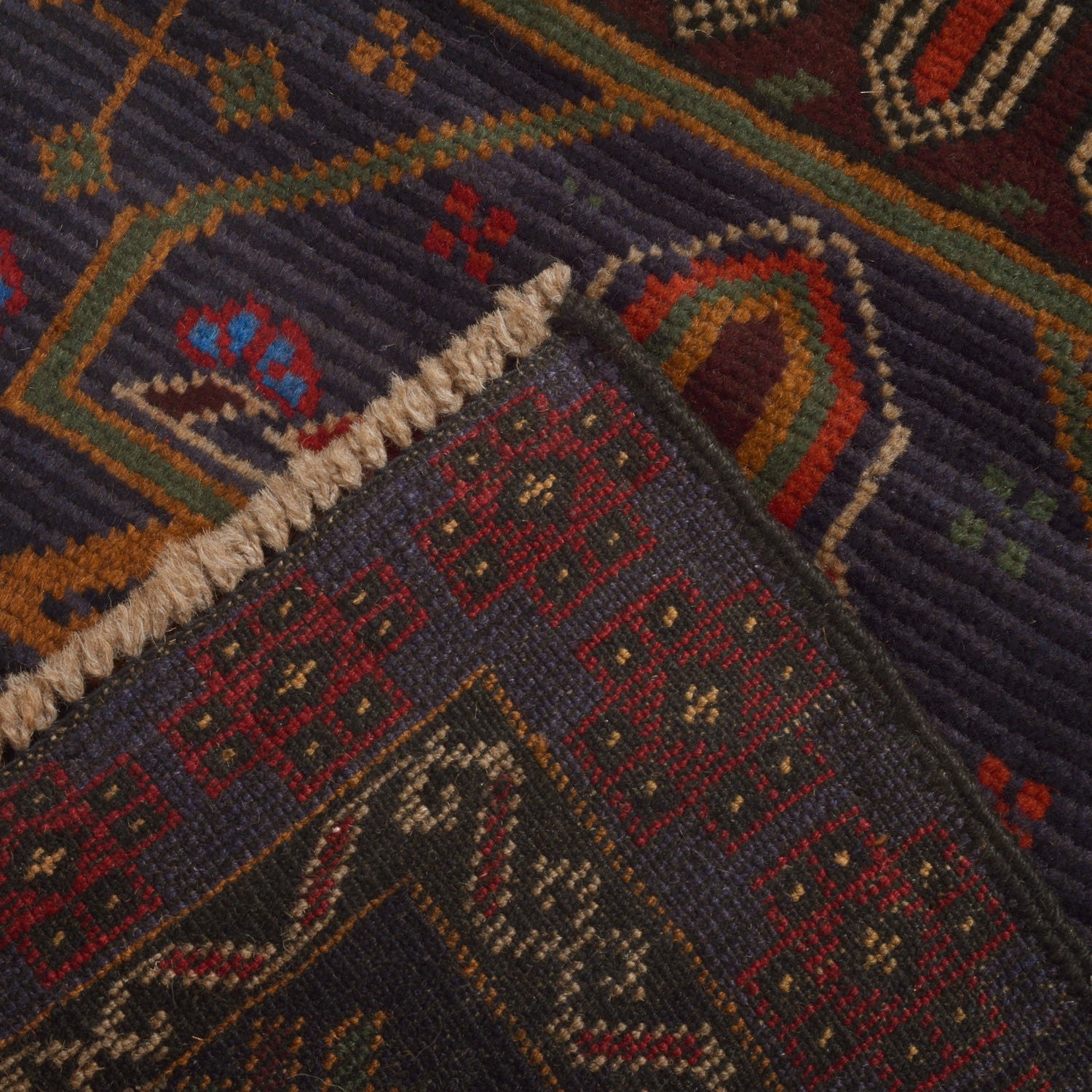 Afghan Nomadic Rug Prayer Mat 4.4x2.6 ft