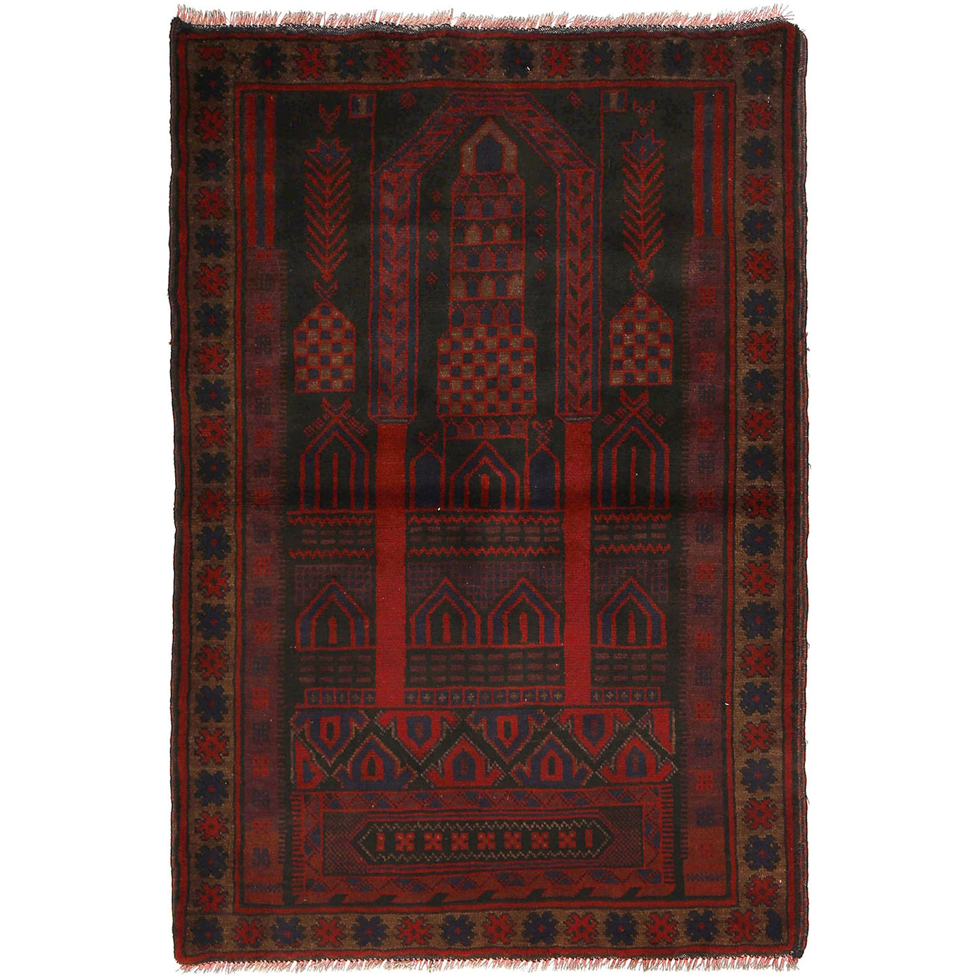 Fine Afghan Wool Prayer Mat 4.7x3.1 ft