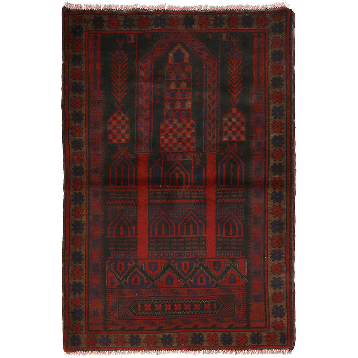 Fine Afghan Wool Prayer Mat 4.7x3.1 ft