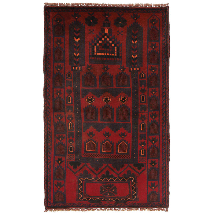 Tribal Woven Afghan Prayer Rug 4.9x3 ft