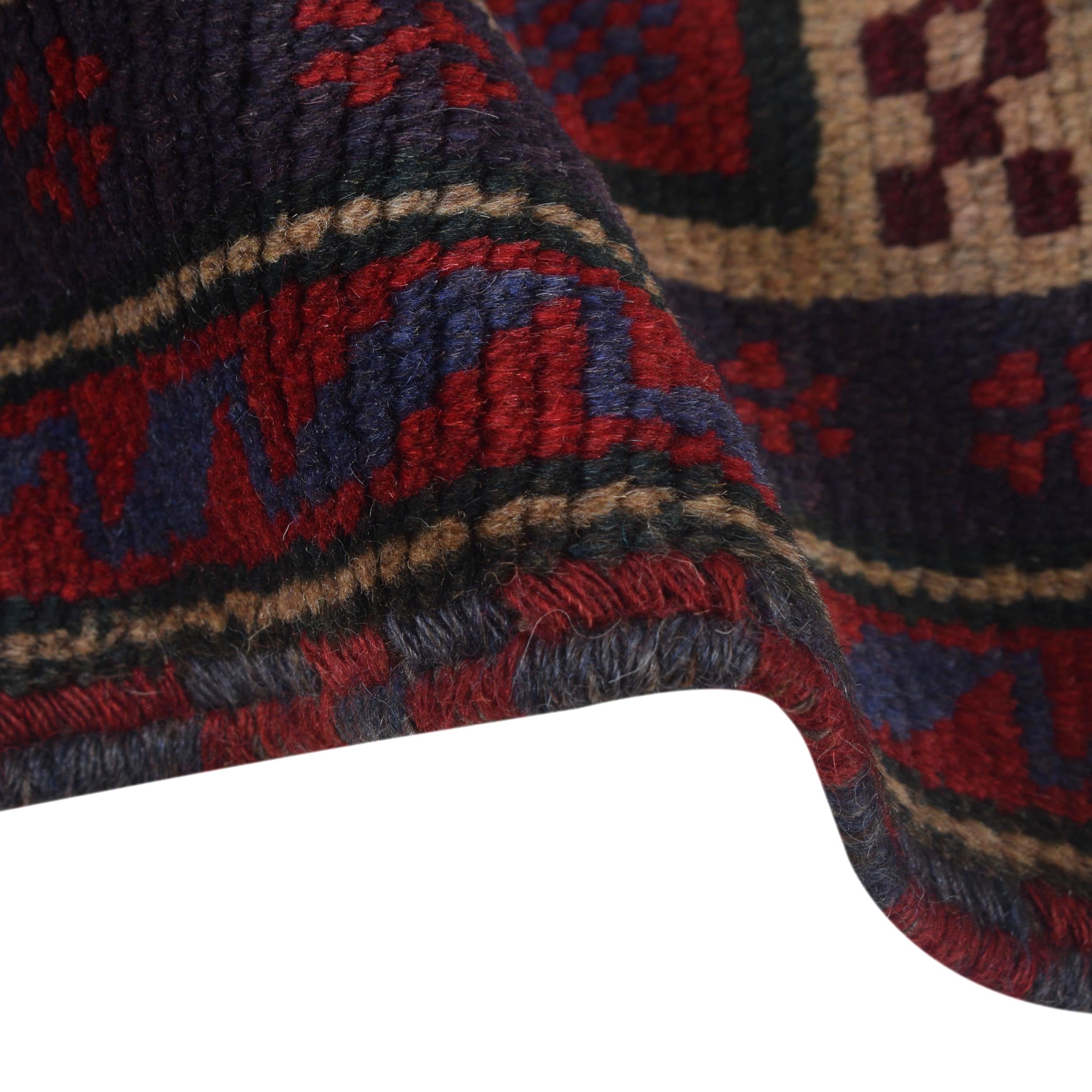 Afghan Wool Loomed Prayer Mat 4.5x2.9 ft