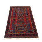 Handcrafted Afghan Rug Prayer Piece 4.7x2.9 ft