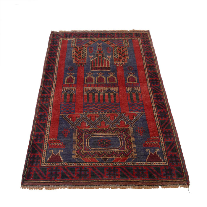 Handcrafted Afghan Rug Prayer Piece 4.7x2.9 ft