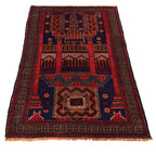 Afghan Prayer Mat Authentic Weave 4.3x2.6 ft