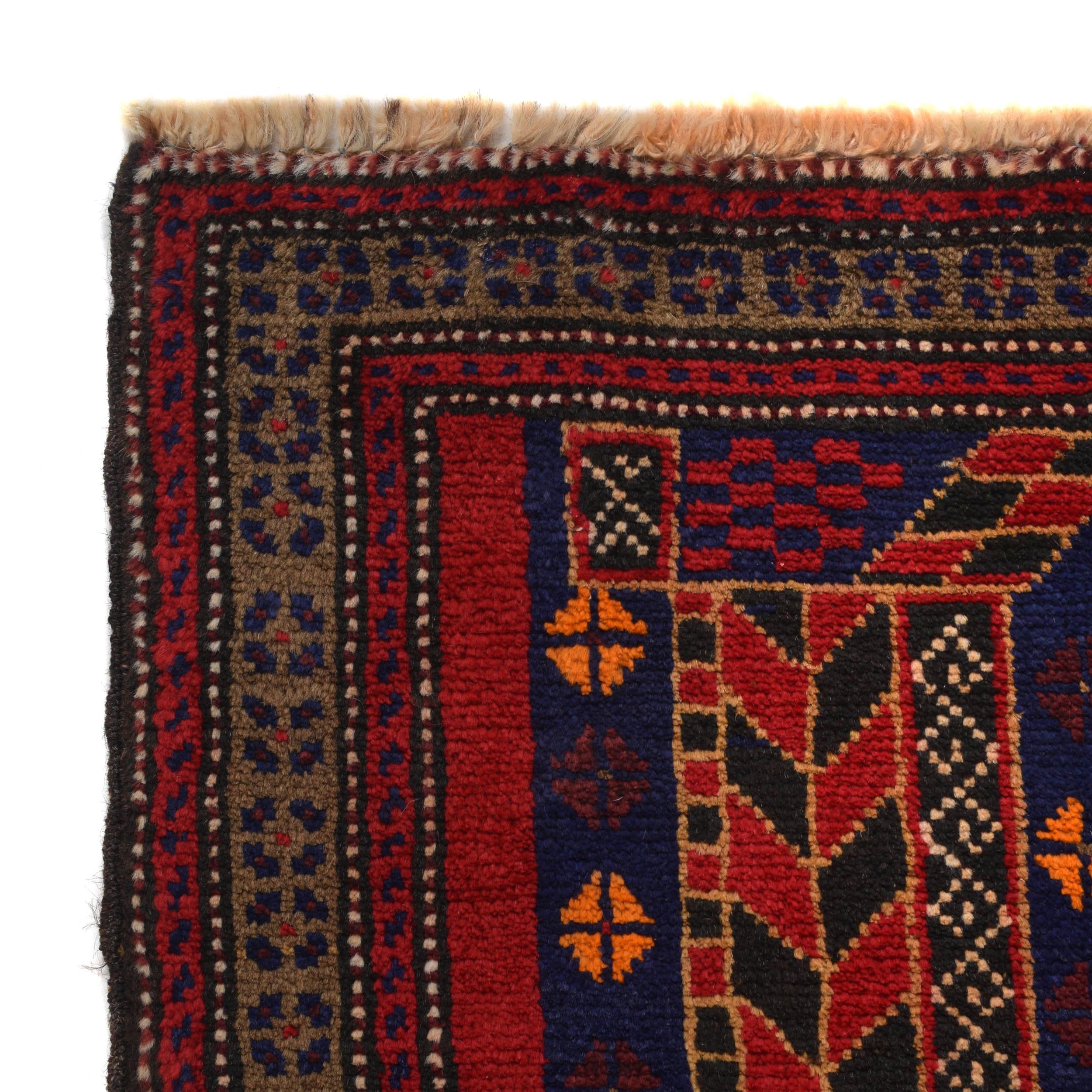 Afghan Prayer Mat Authentic Weave 4.3x2.6 ft