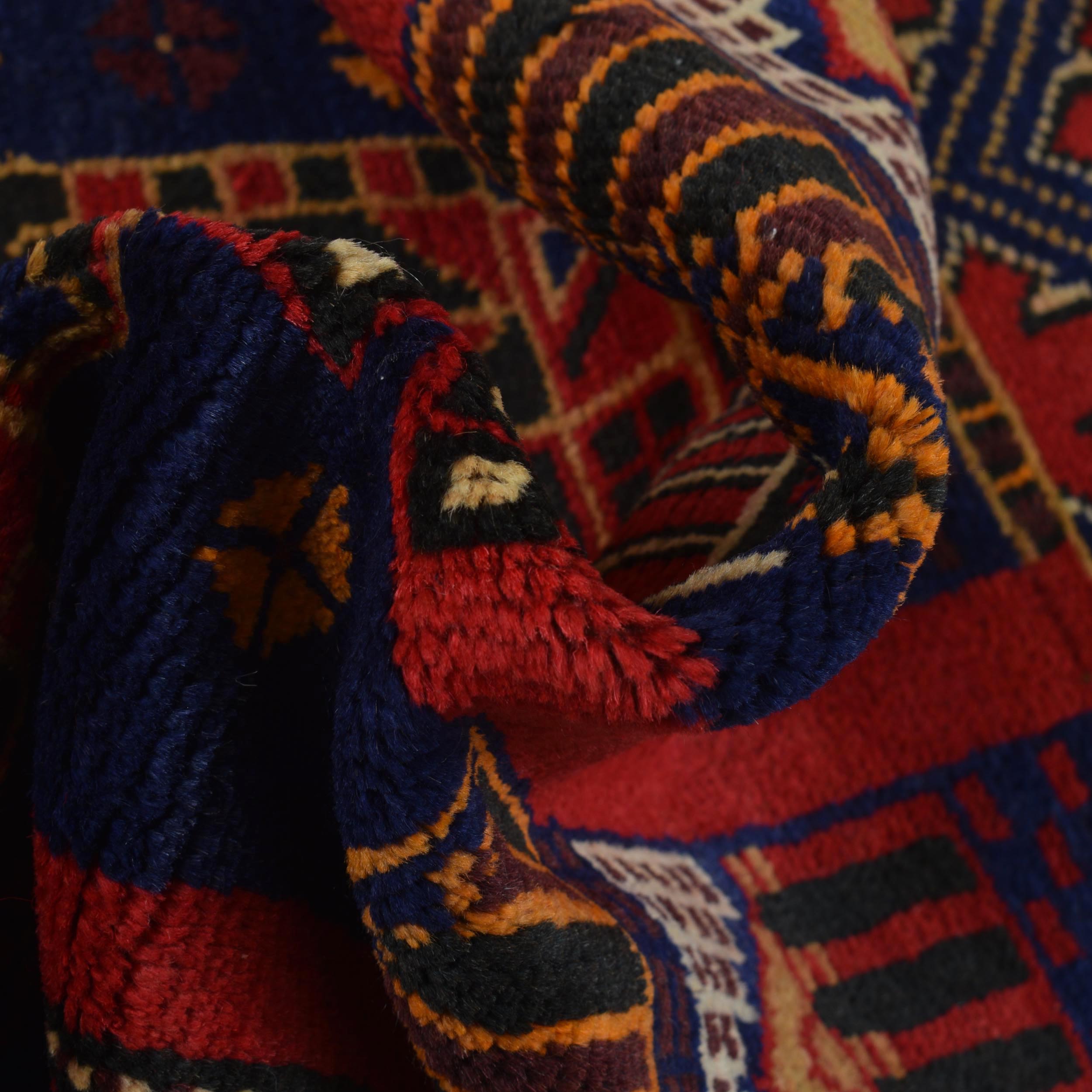 Afghan Prayer Mat Authentic Weave 4.3x2.6 ft