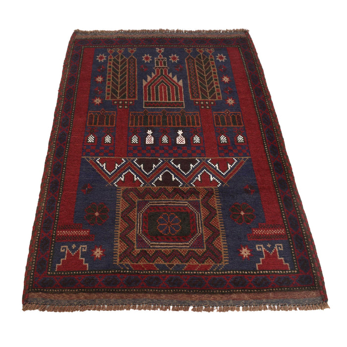 Rug Prayer Mat Afghan Handmade 4.3x2.9 ft