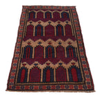 Afghan Tribal Crafted Prayer Rug 4.7x2.7 ft