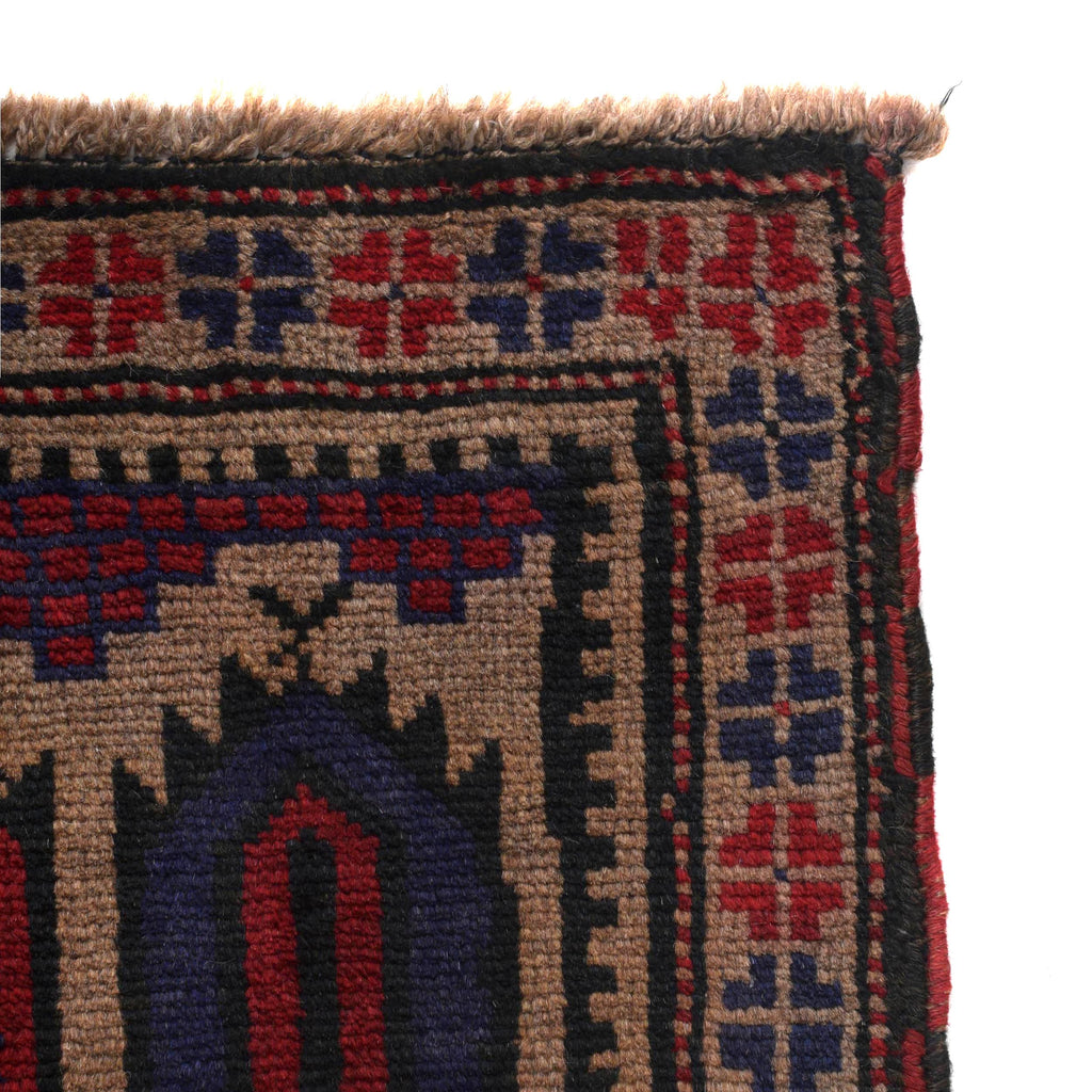 Afghan Tribal Crafted Prayer Rug 4.7x2.7 ft