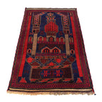 Afghan Woolen Rug Prayer Mat 4.1x2.7 ft