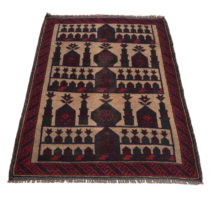 Afghan Heritage Islamic Prayer Mat 4.4x3 ft