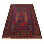 Afghan Nomadic Style Prayer Rug 4.3x2.9 ft