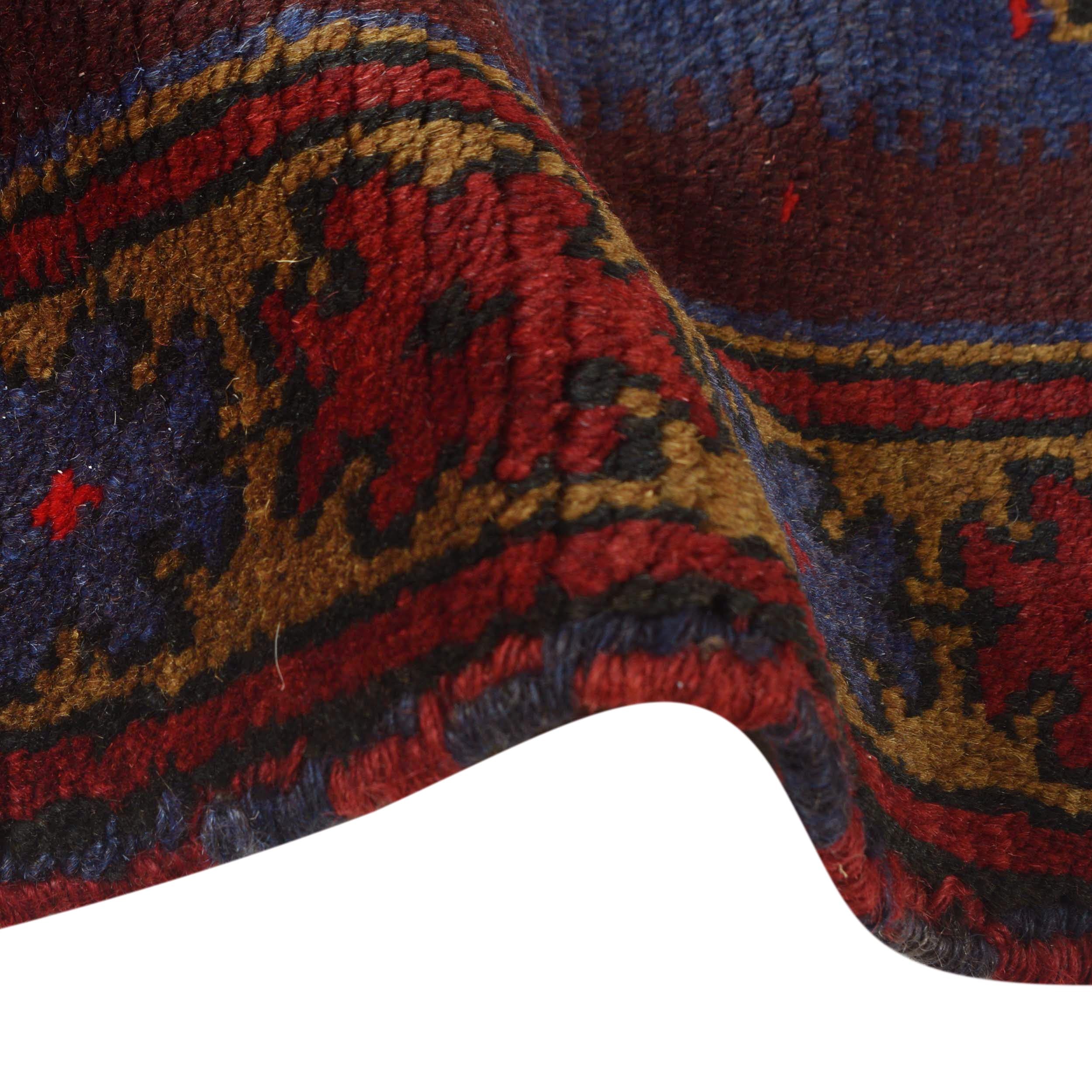 Afghan Nomadic Style Prayer Rug 4.3x2.9 ft