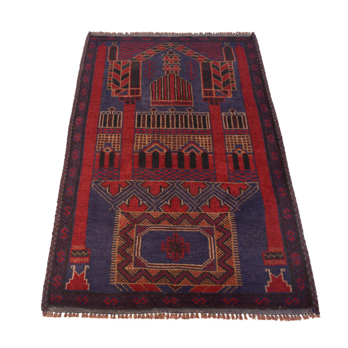 Tribal Afghan Woolen Prayer Mat 4.7x2.9 ft