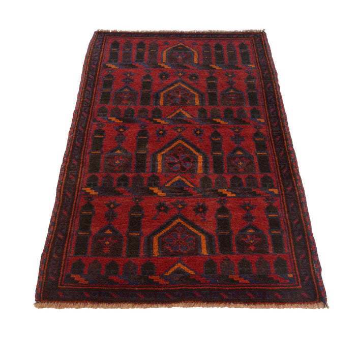 Soft Afghan Wool Prayer Rug 4.4x2.6 ft