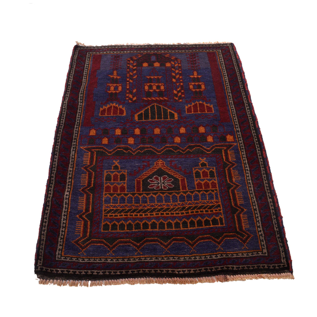 Afghan Handcrafted Woolen Prayer Rug 4.6x3 ft