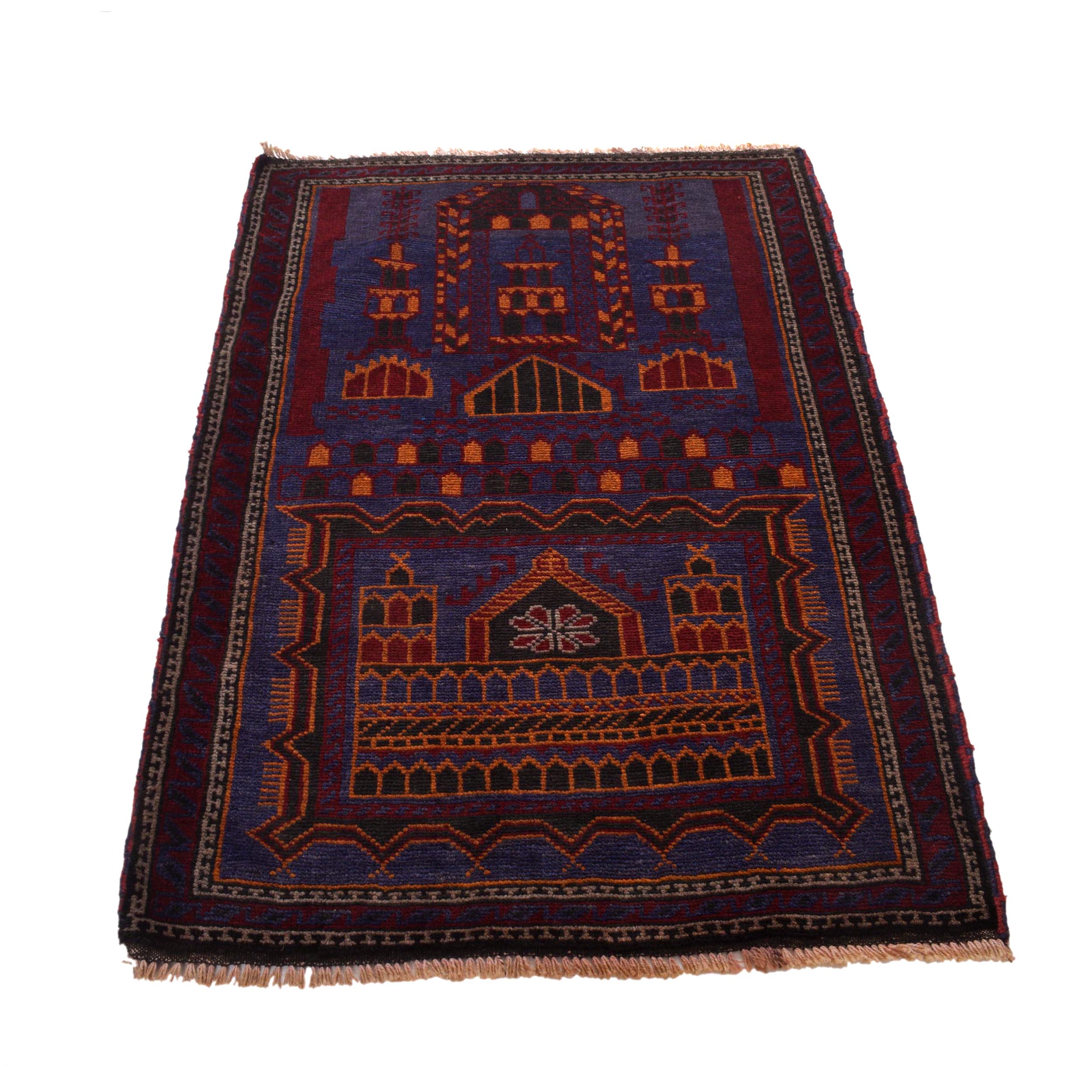 Afghan Handcrafted Woolen Prayer Rug 4.6x3 ft