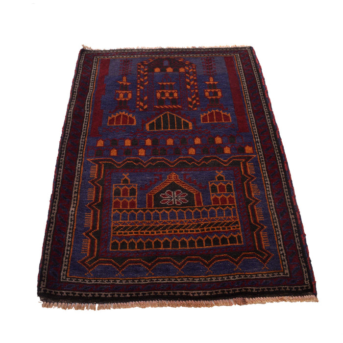 Afghan Handcrafted Woolen Prayer Rug 4.6x3 ft