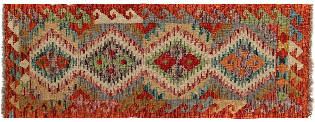 traditional Afghan rug, tribal pattern runner rug, handwoven wool runner, Afghan artisan