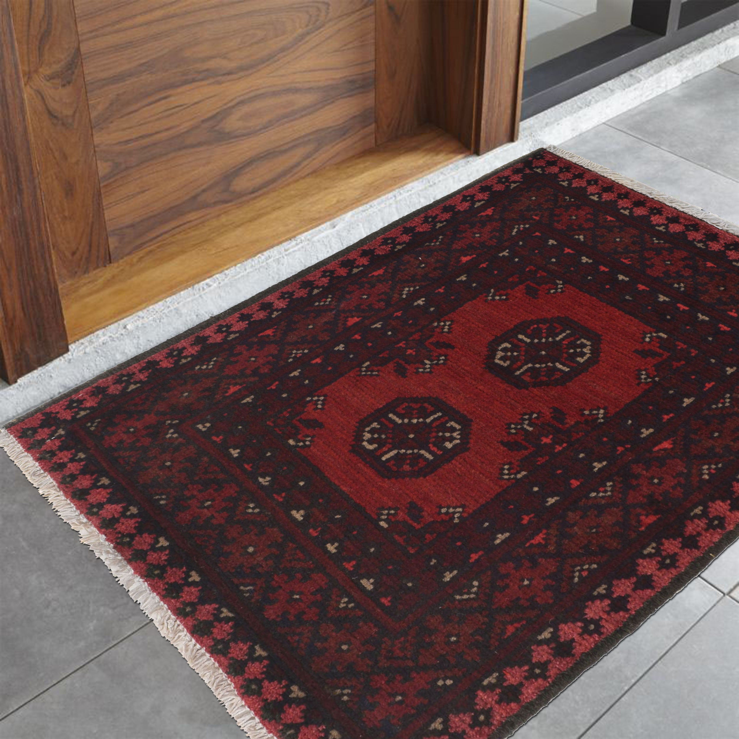 Small Afghan Wool Doormat 2.4x1.6 ft