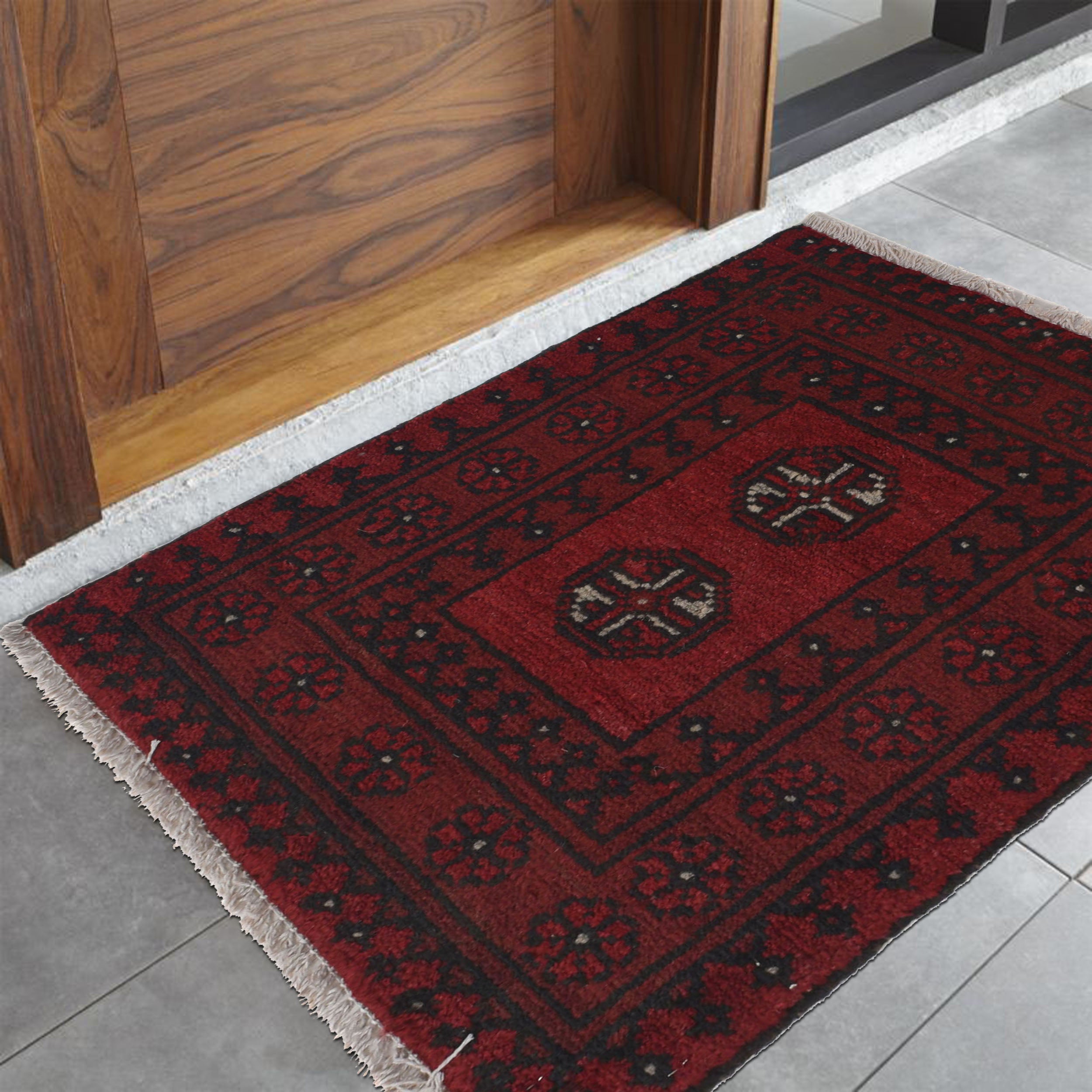 Handwoven Nomadic Welcome Rug 1.9x1.6 ft