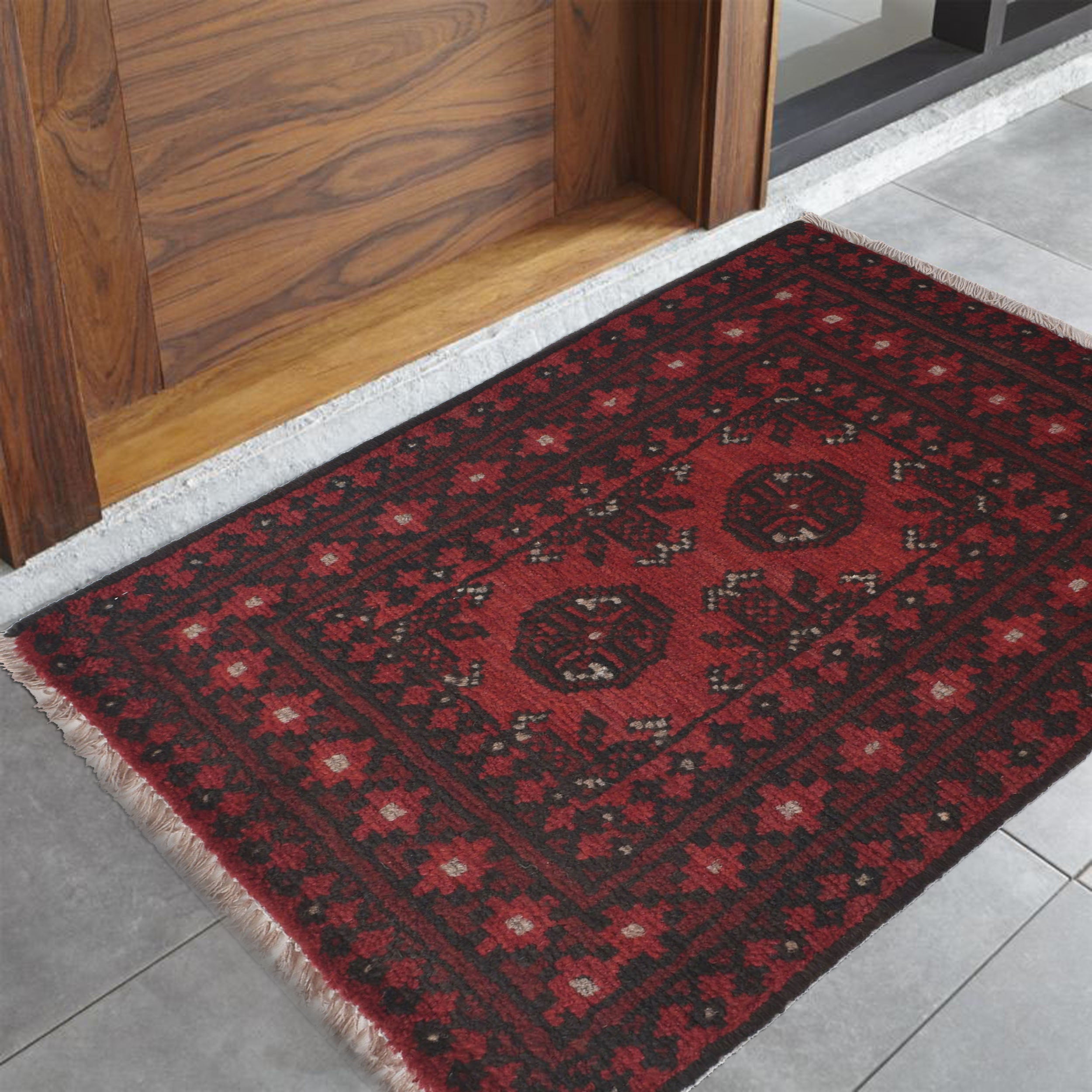 Afghan Nomad Entry Wool Rug 2.3x1.6 ft