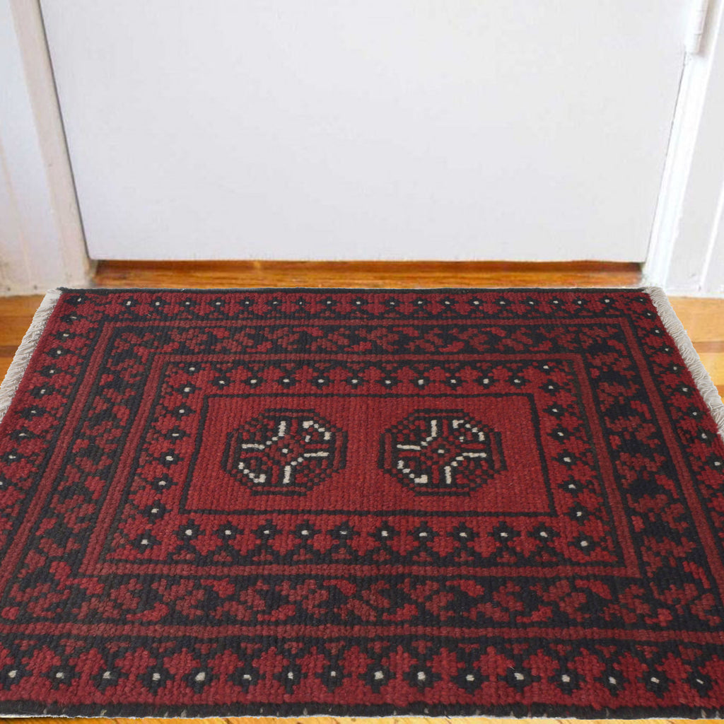 Decorative Wool Handwoven Mat 2.2x1.5 ft