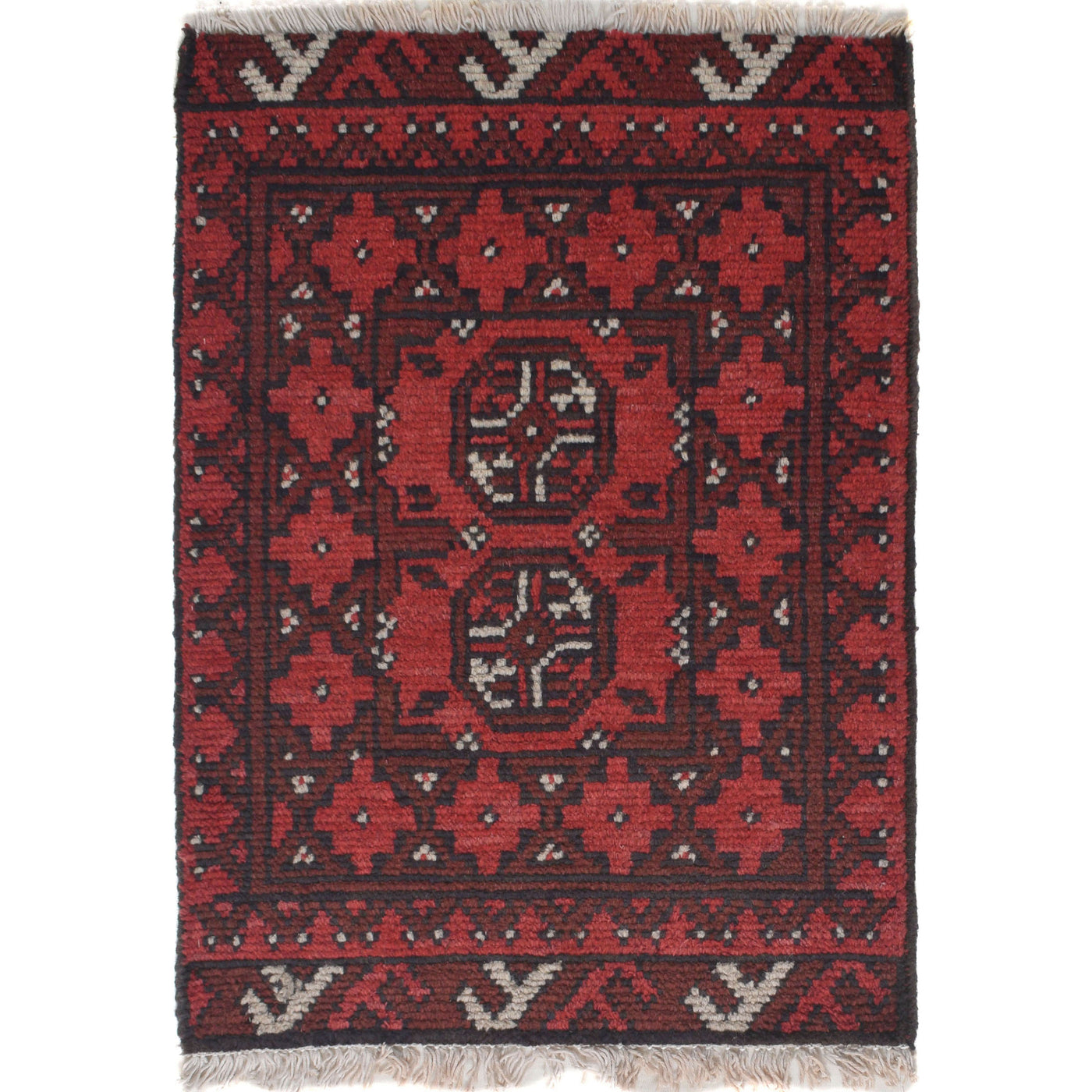 Afghan Mini Wool Floor Rug 2.1x1.5 ft