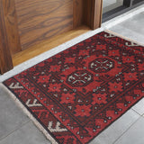 Afghan Mini Wool Floor Rug 2.1x1.5 ft