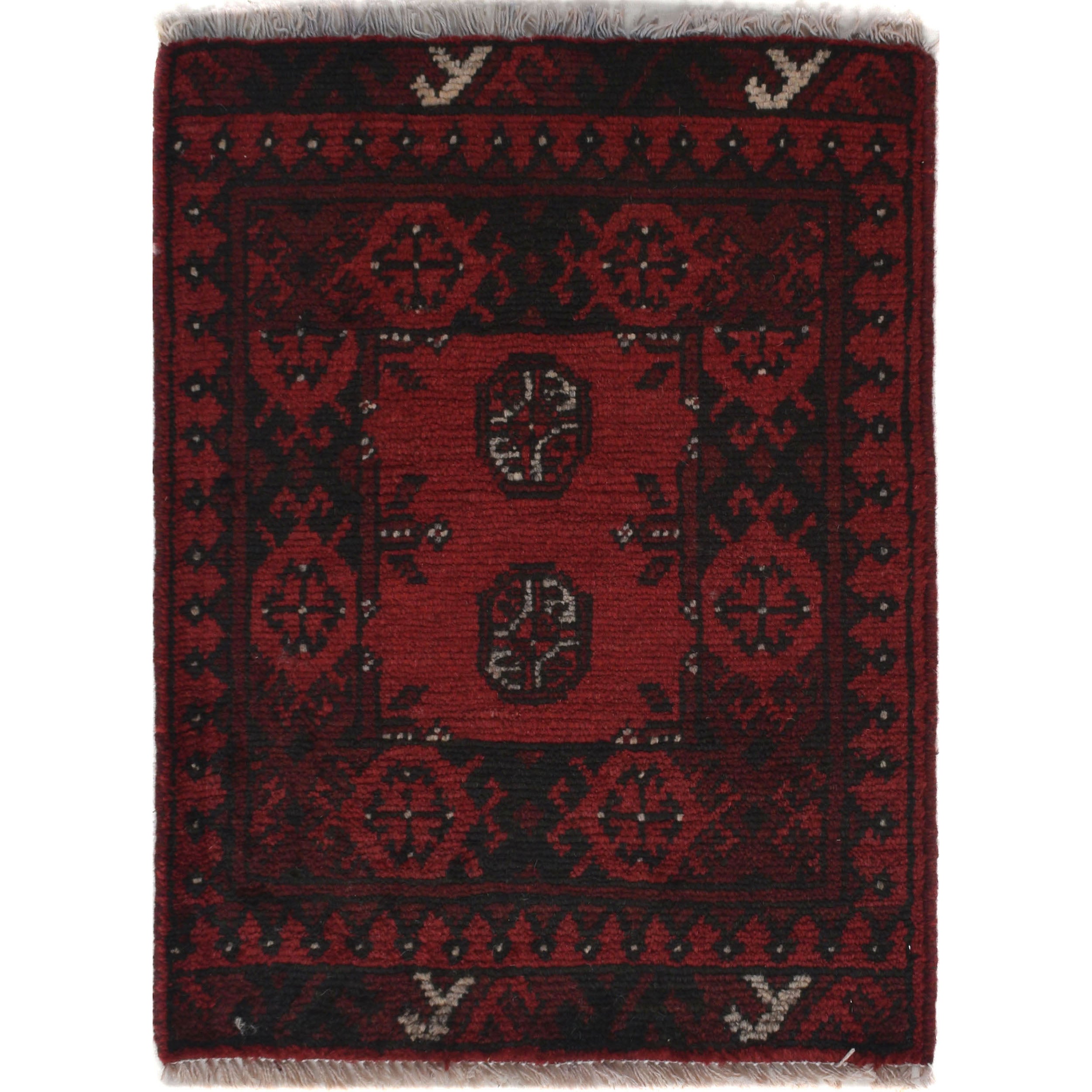Handmade Afghan Small Entry Rug 2x1.6 ft