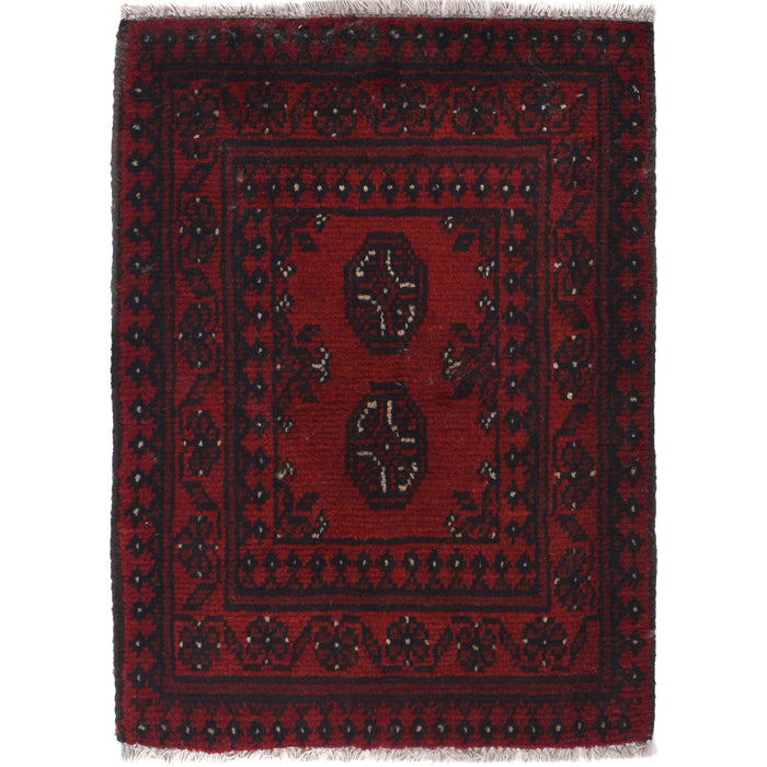 Wool Handwoven Afghan Entry Rug 2.3x1.7 ft