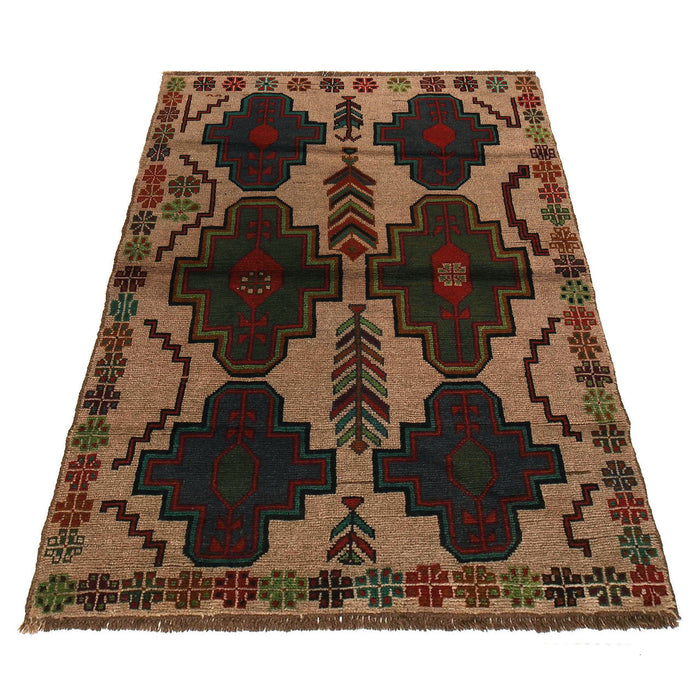 wool rug made in Afghanistan, artisan-crafted Afghan rug, 