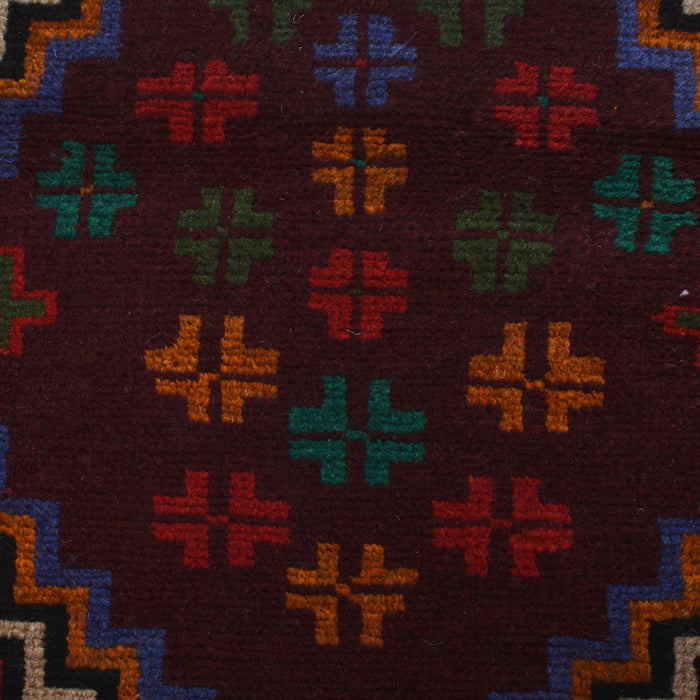 wool rug Afghan style, ethnic Baloch rug, 