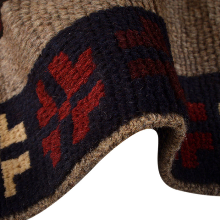 wool rug Afghan style, ethnic Baloch rug, 