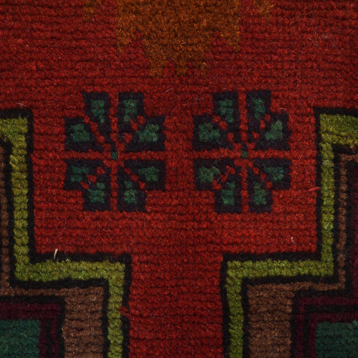 Woolen Afghan Carpet, Traditional Handwoven Rug, 
