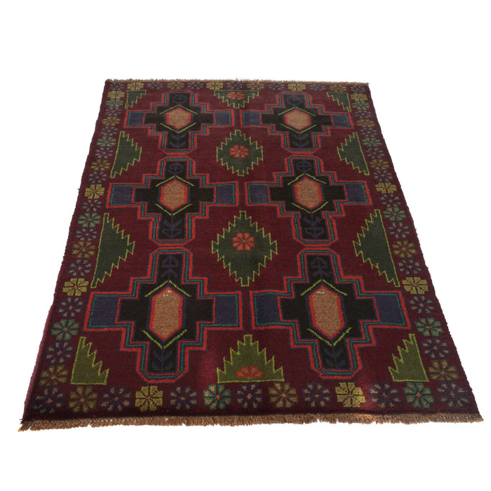 Baloch Tribal Rug, Afghan Wool Carpet, Handcrafted Tribal Carpet, 