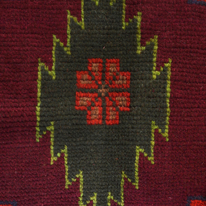 Woolen Afghan Carpet, Traditional Handwoven Rug, 