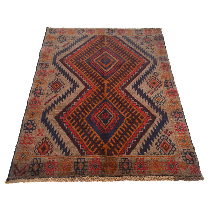 Baloch Tribal Rug, Afghan Wool Carpet, Handcrafted Tribal Carpet, 
