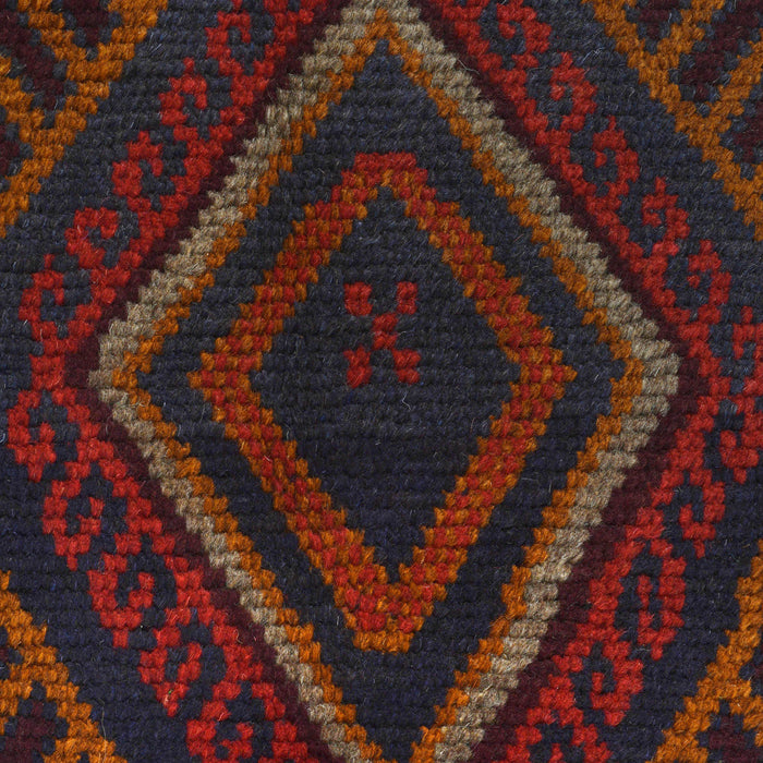 Woolen Afghan Carpet, Traditional Handwoven Rug, 