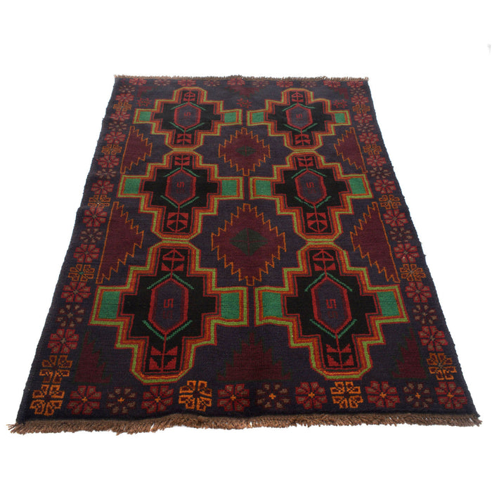 handmade tribal rug, traditional Afghan wool carpet, 